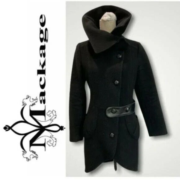 Mackage Jackets & Blazers - $900 MACKAGE Canada Women's Black Wool Military Coat Black MEDIUM Leather Belt